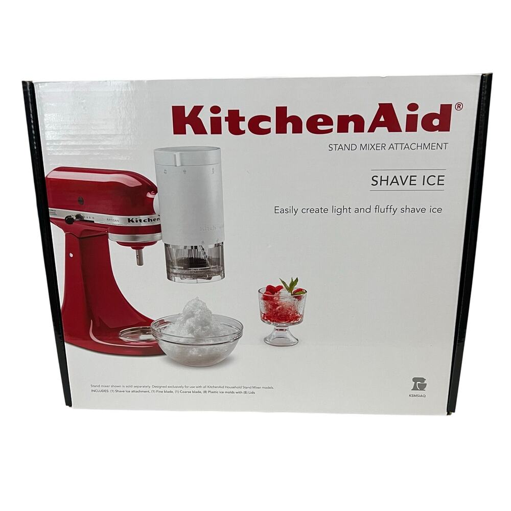 KitchenAid Shaved Ice Attachment With 8 Plastic Ice Molds KSMSIAQ